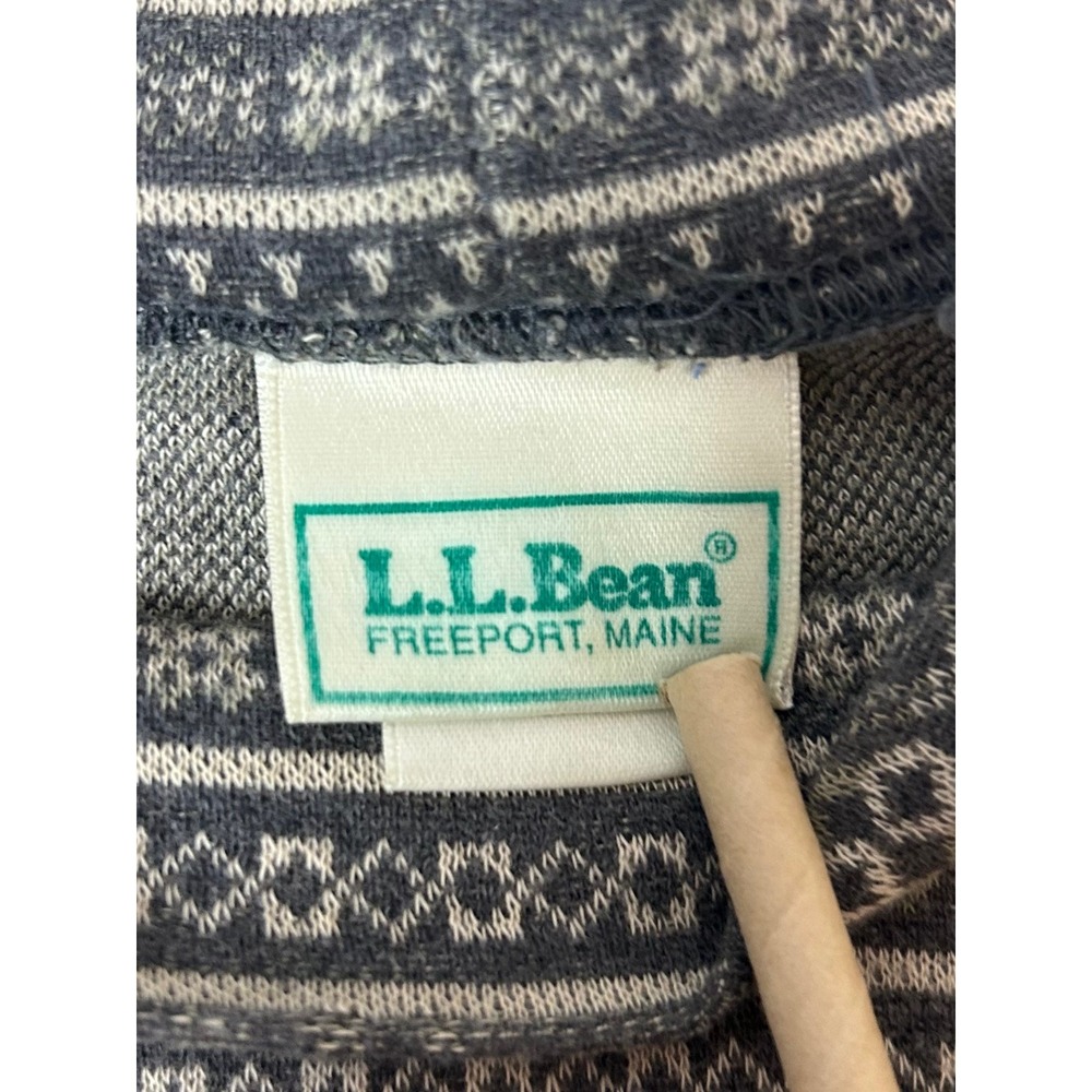 Vintage LL Bean Mens XL Mock Neck Fleece Sweater Fair Isle Nordic Cotton Ski USA - Picture 4 of 14
